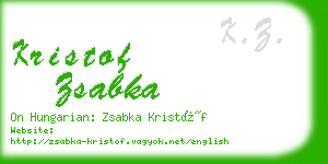 kristof zsabka business card